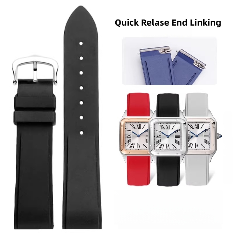 Luxury Watch Cartier - 15.5mm 17.5mm FKM Watch Strap Fit