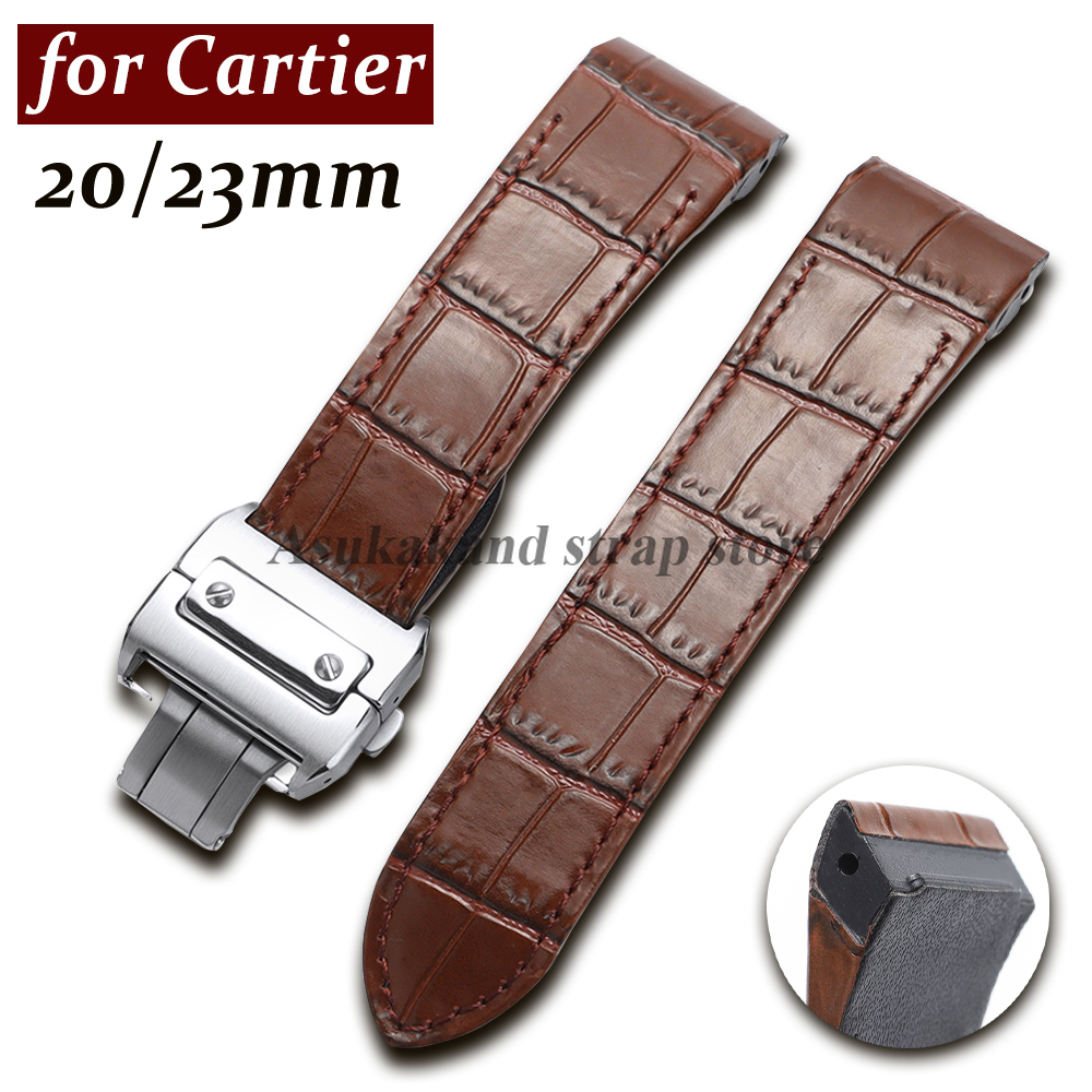Luxury Watch Cartier - For Cartier Watchband 20mm 23mm Cowhide