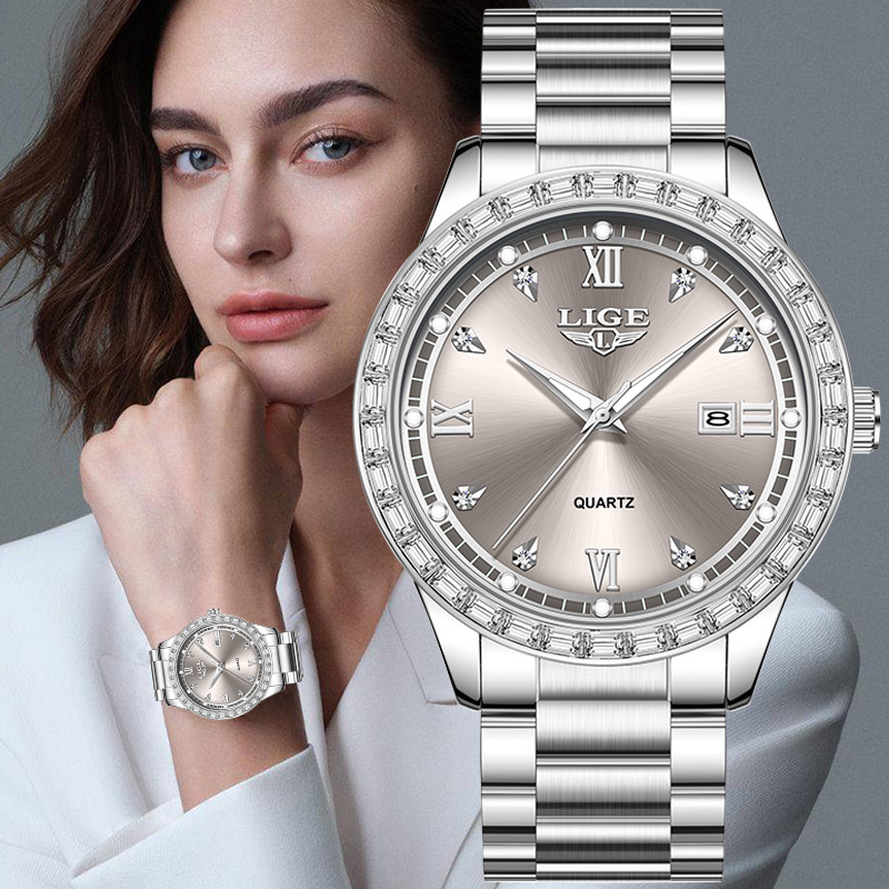Luxury Watch Cartier - LIGE elegant women's watch Fashion waterproof