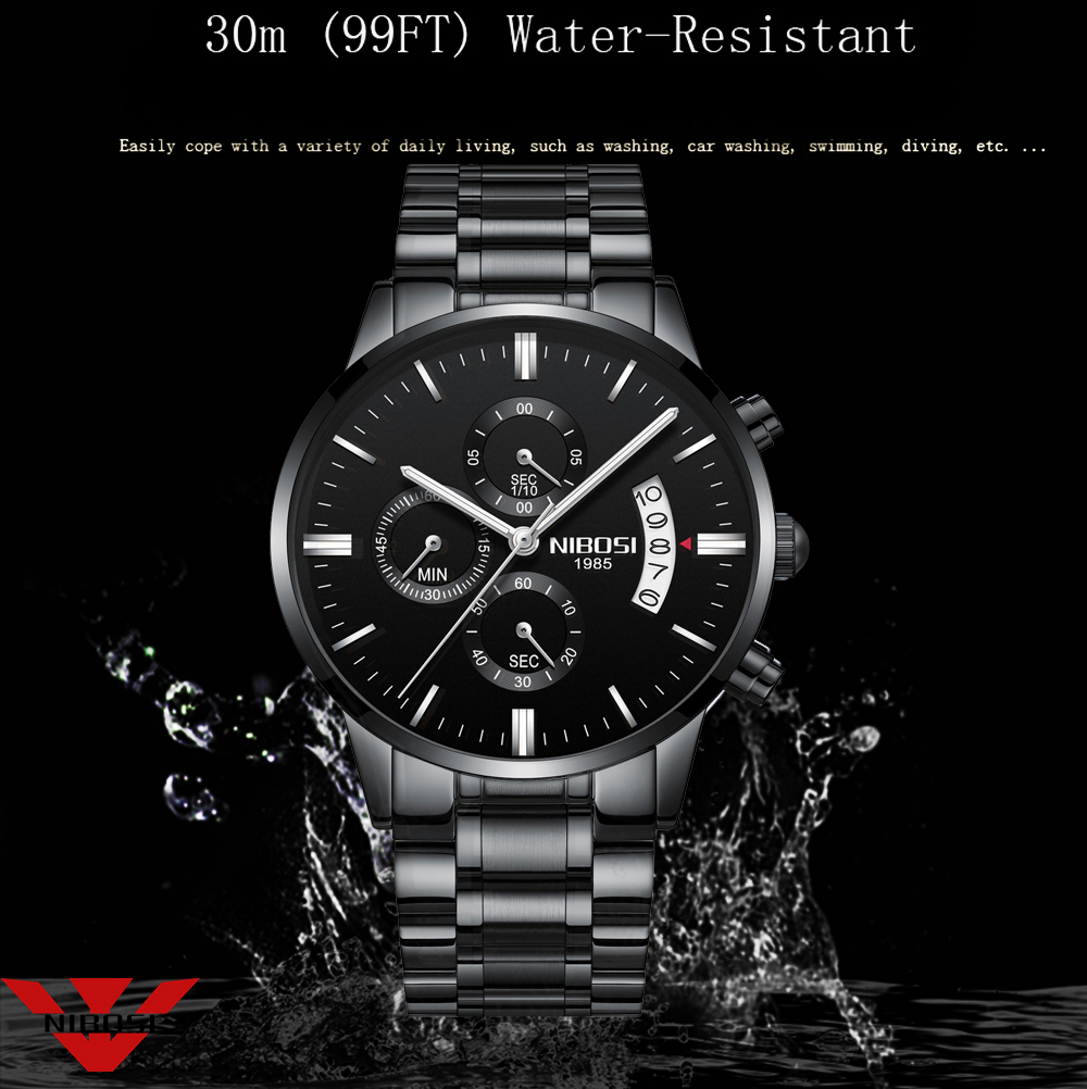 NIBOSI Stainless Steel Black Q - Luxury Watch Affordable recensie en prijs